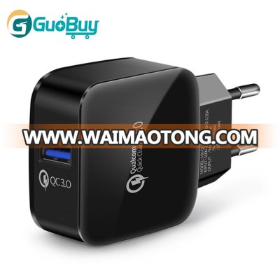 GuoBuy Universal EU AC Plug Phone charger QC 3.0 USB Travel Wall Quick Fast Charger for Smartphone