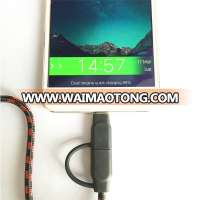 Android Data Line Nickel Plated 2A Fast Charging Two in One Usb Data Cable