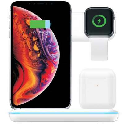 3-in-1 Fast Wireless Charging Dock Stand Wireless Charger Station for Airpods Watch Phone